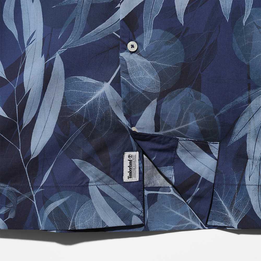 Men's Timberland Organic Cotton Shirts Blue | UAE-8706241