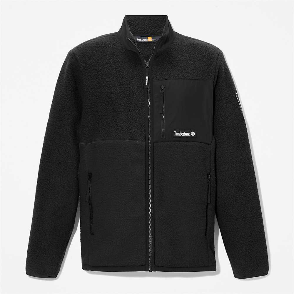 Men's Timberland Outdoor Archive Fleece Jackets Black | UAE-0761584