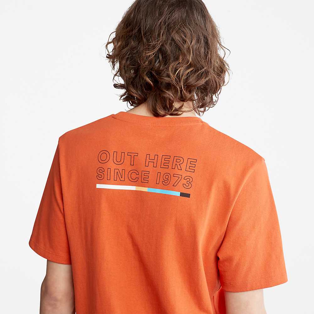 Men's Timberland Outdoor Archive T Shirts Orange | UAE-0874932