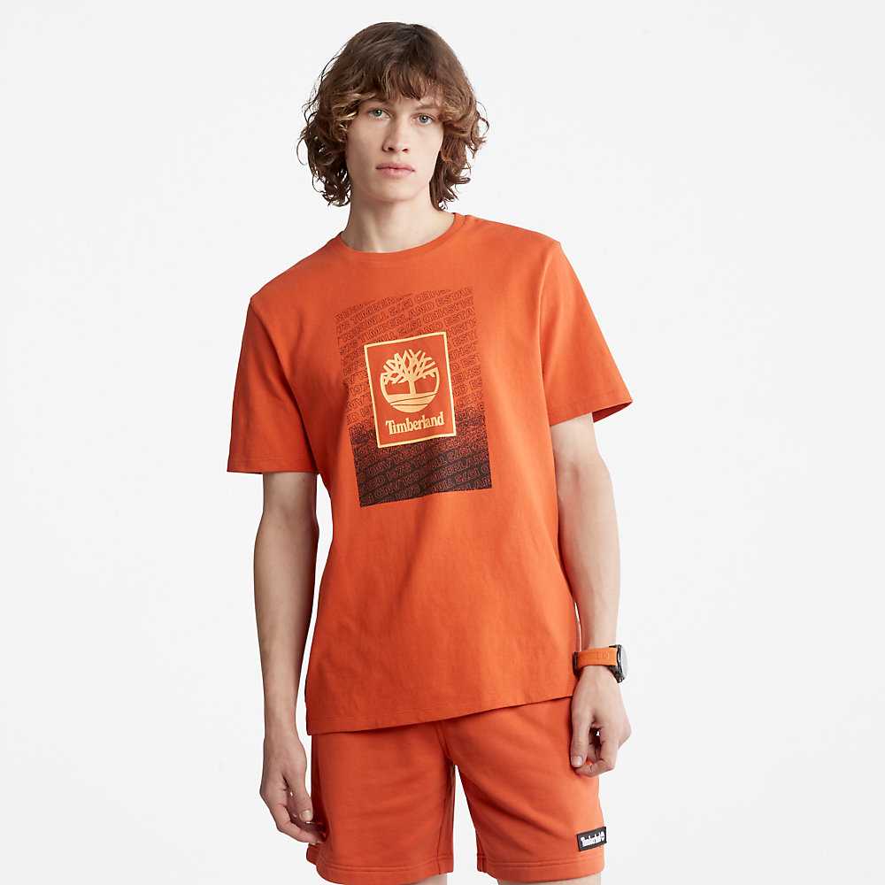 Men\'s Timberland Outdoor Archive T Shirts Orange | UAE-0874932