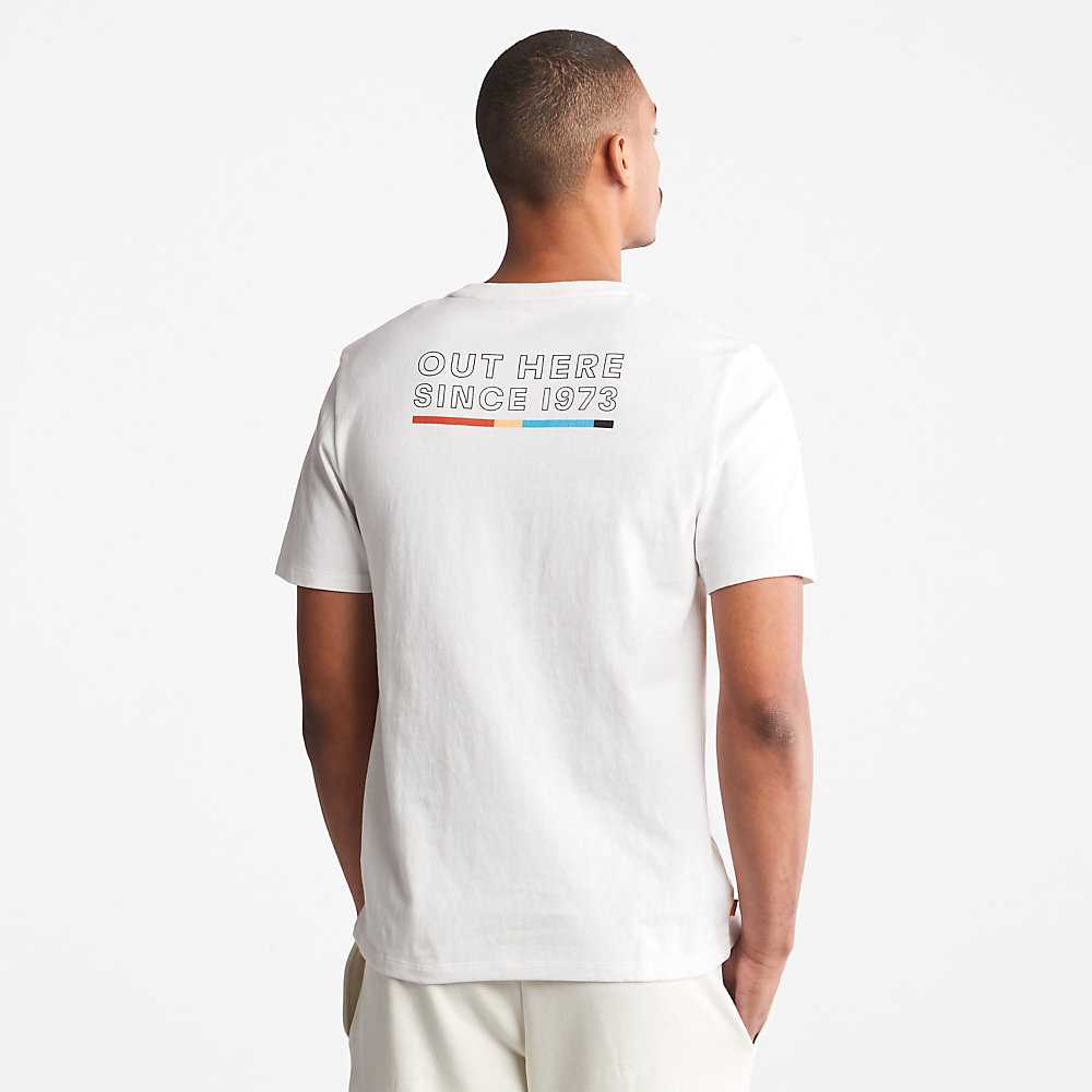 Men's Timberland Outdoor Archive T Shirts White | UAE-5893401