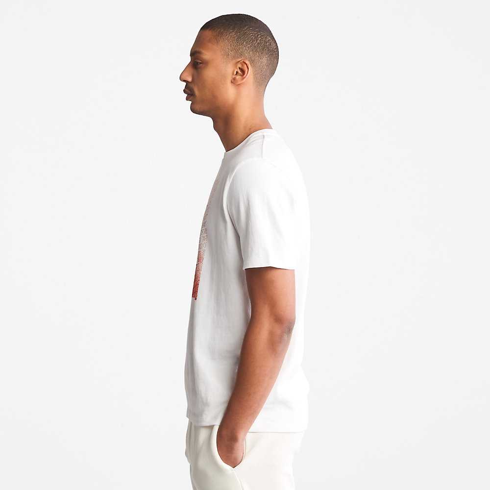 Men's Timberland Outdoor Archive T Shirts White | UAE-5893401