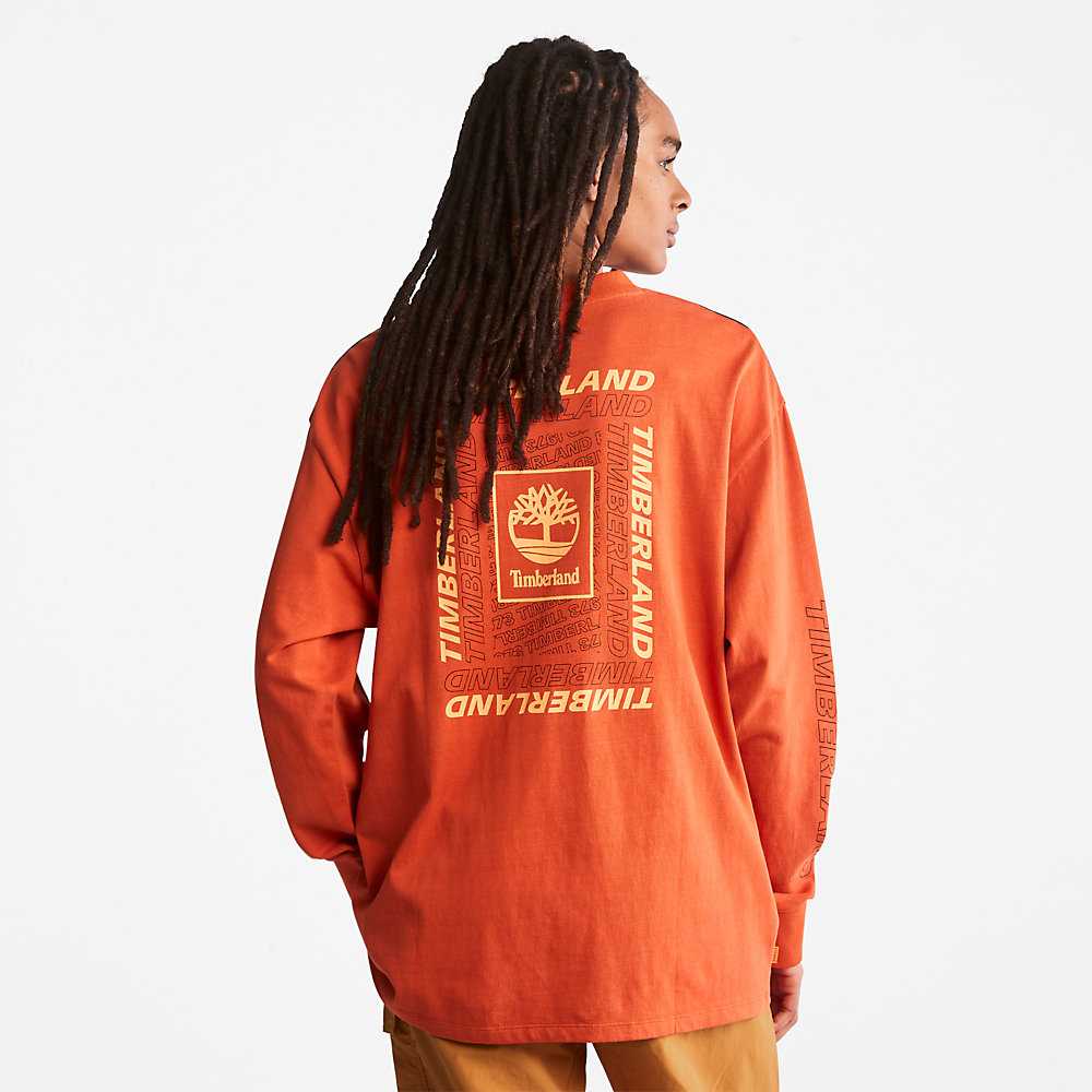 Men's Timberland Outdoor Archive T Shirts Orange | UAE-8904523