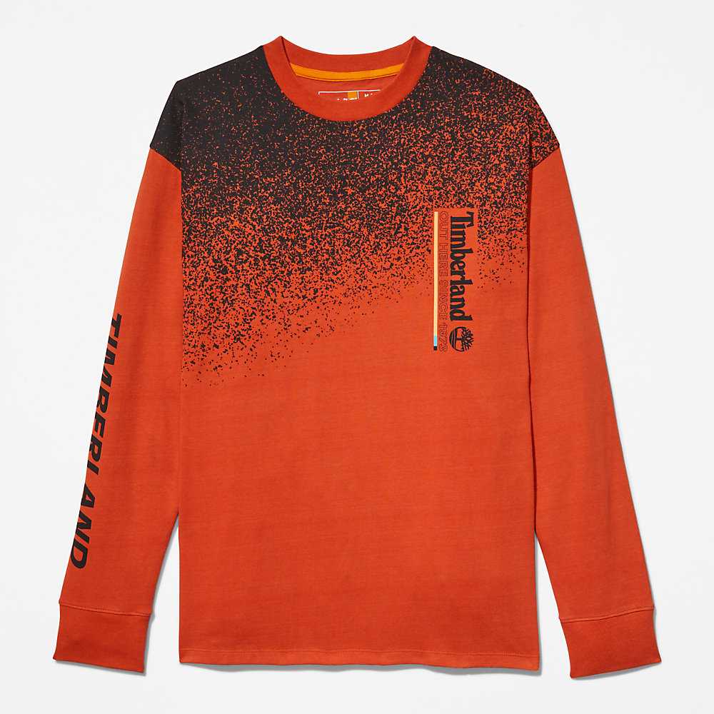 Men's Timberland Outdoor Archive T Shirts Orange | UAE-8904523