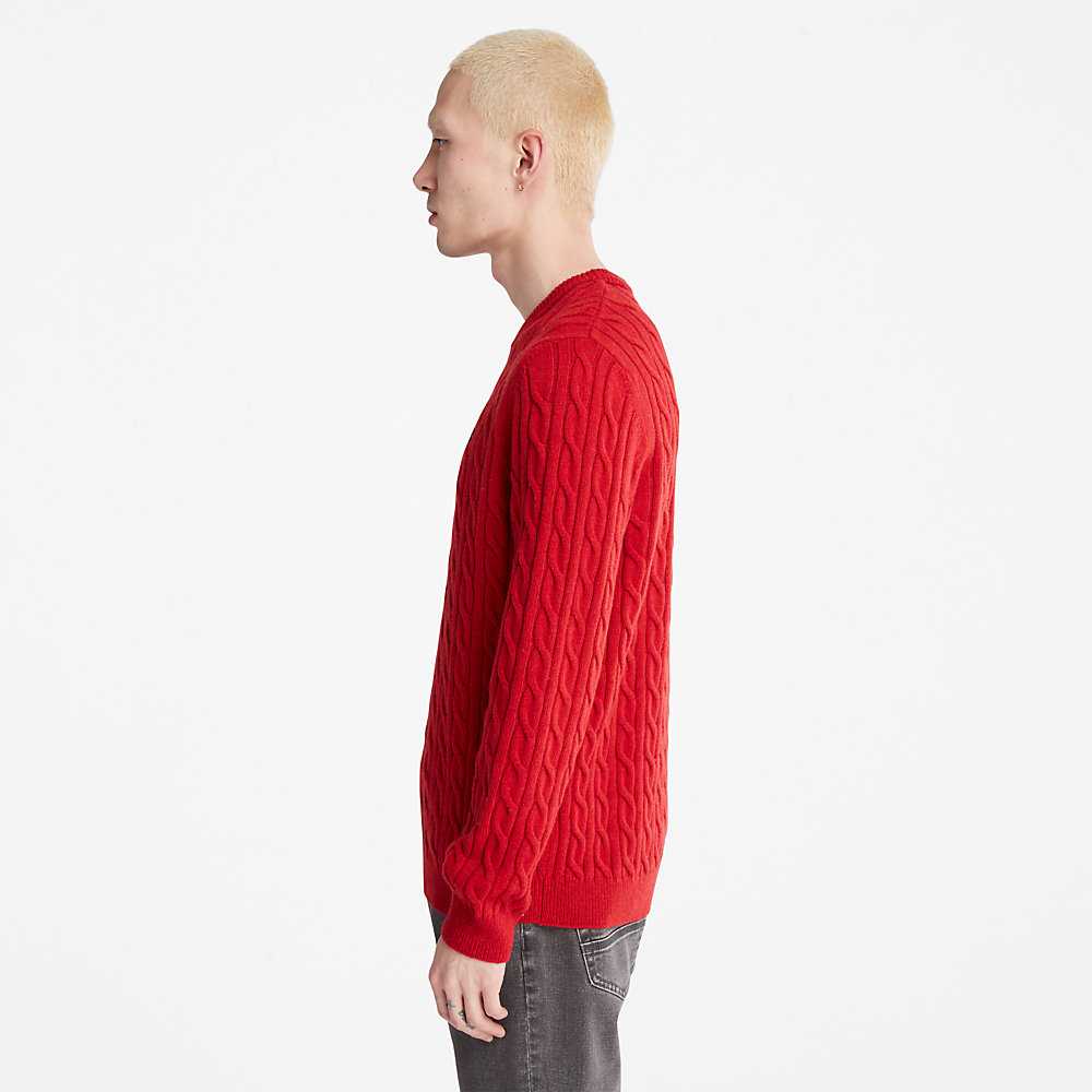 Men's Timberland Phillips Brook Sweaters Red | UAE-1764950