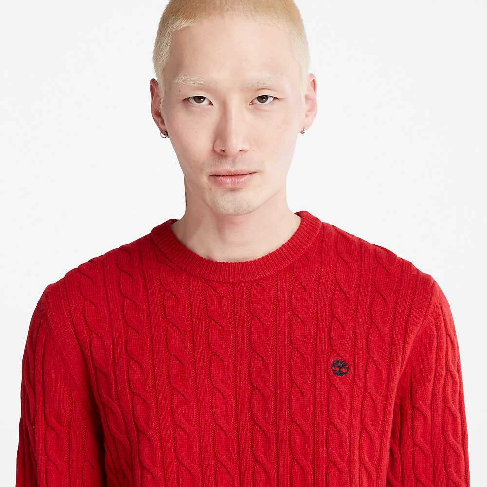 Men's Timberland Phillips Brook Sweaters Red | UAE-1764950