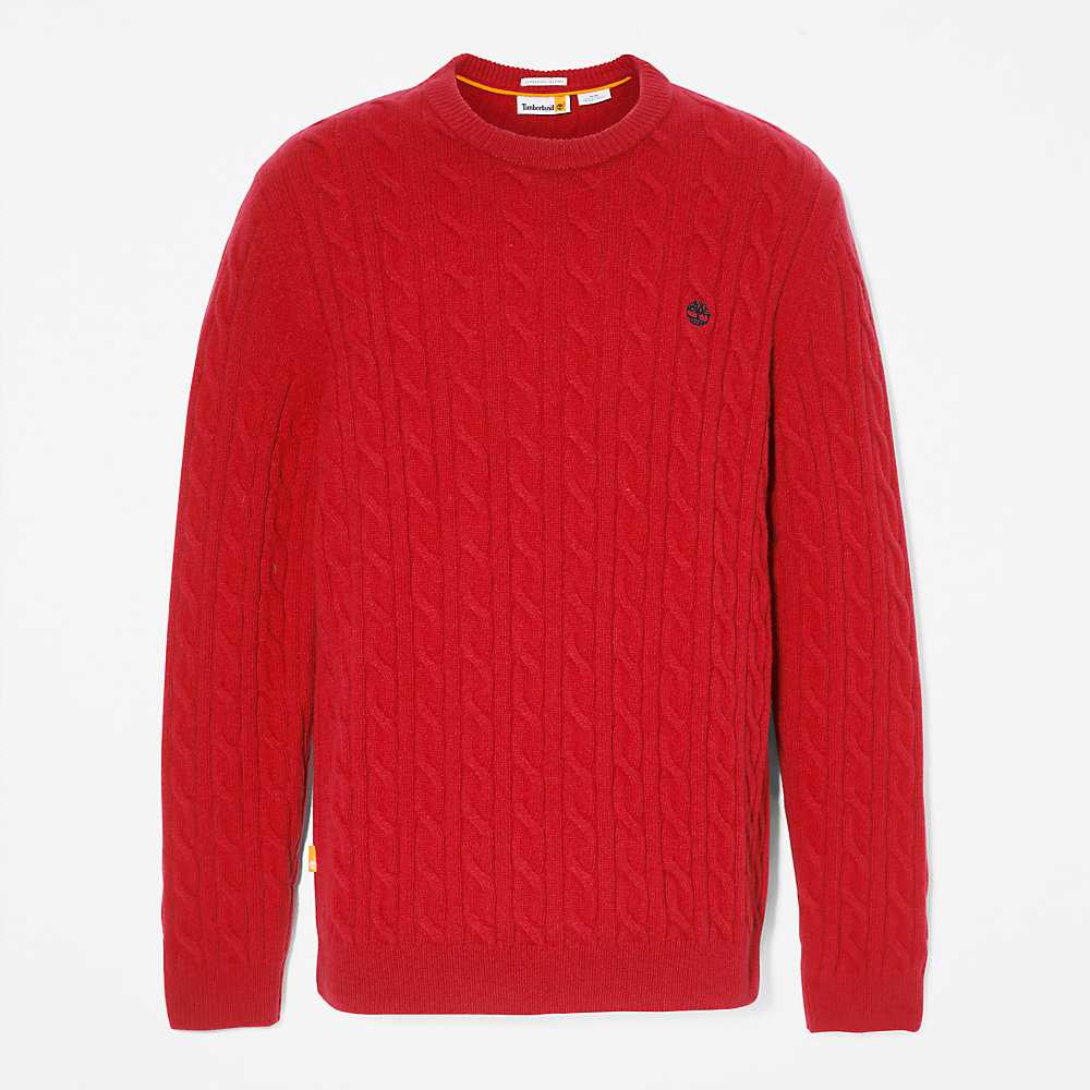 Men's Timberland Phillips Brook Sweaters Red | UAE-1764950