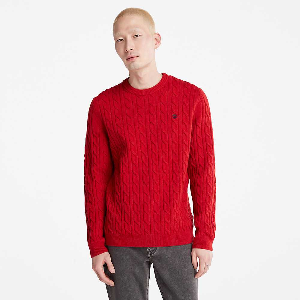 Men\'s Timberland Phillips Brook Sweaters Red | UAE-1764950