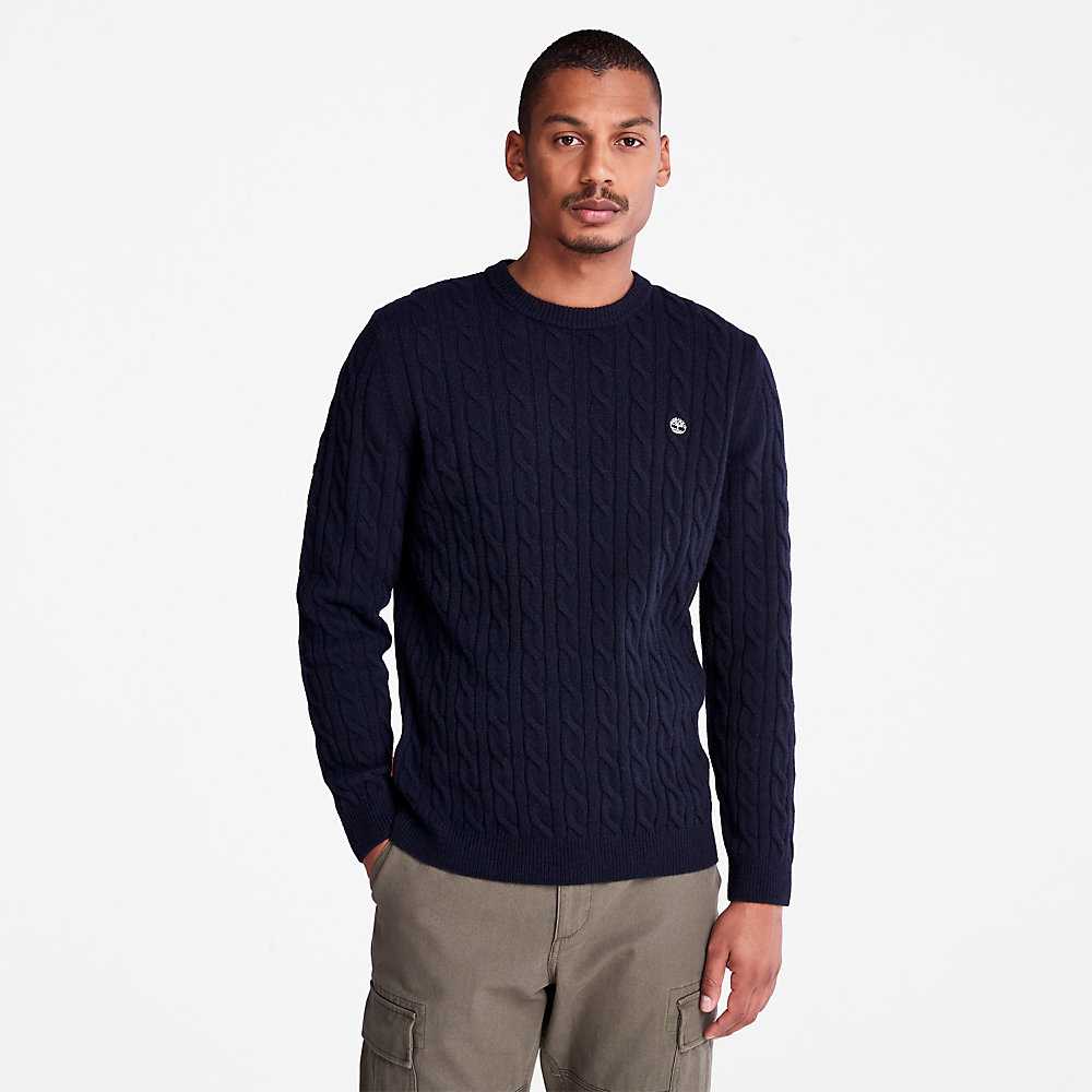 Men\'s Timberland Phillips Brook Sweaters Navy | UAE-4865302