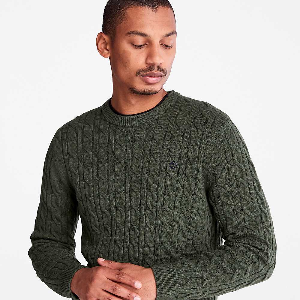 Men's Timberland Phillips Brook Sweatshirt Dark Green | UAE-3602987