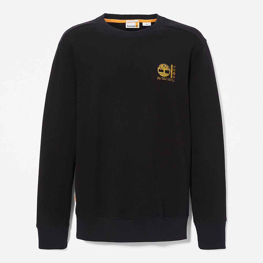 Men's Timberland Photographic Sweatshirt Black | UAE-1962870