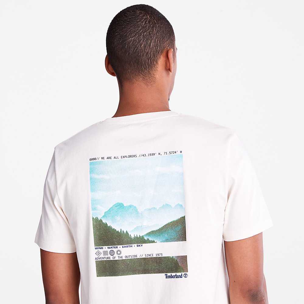 Men's Timberland Photographic T Shirts White | UAE-1436570