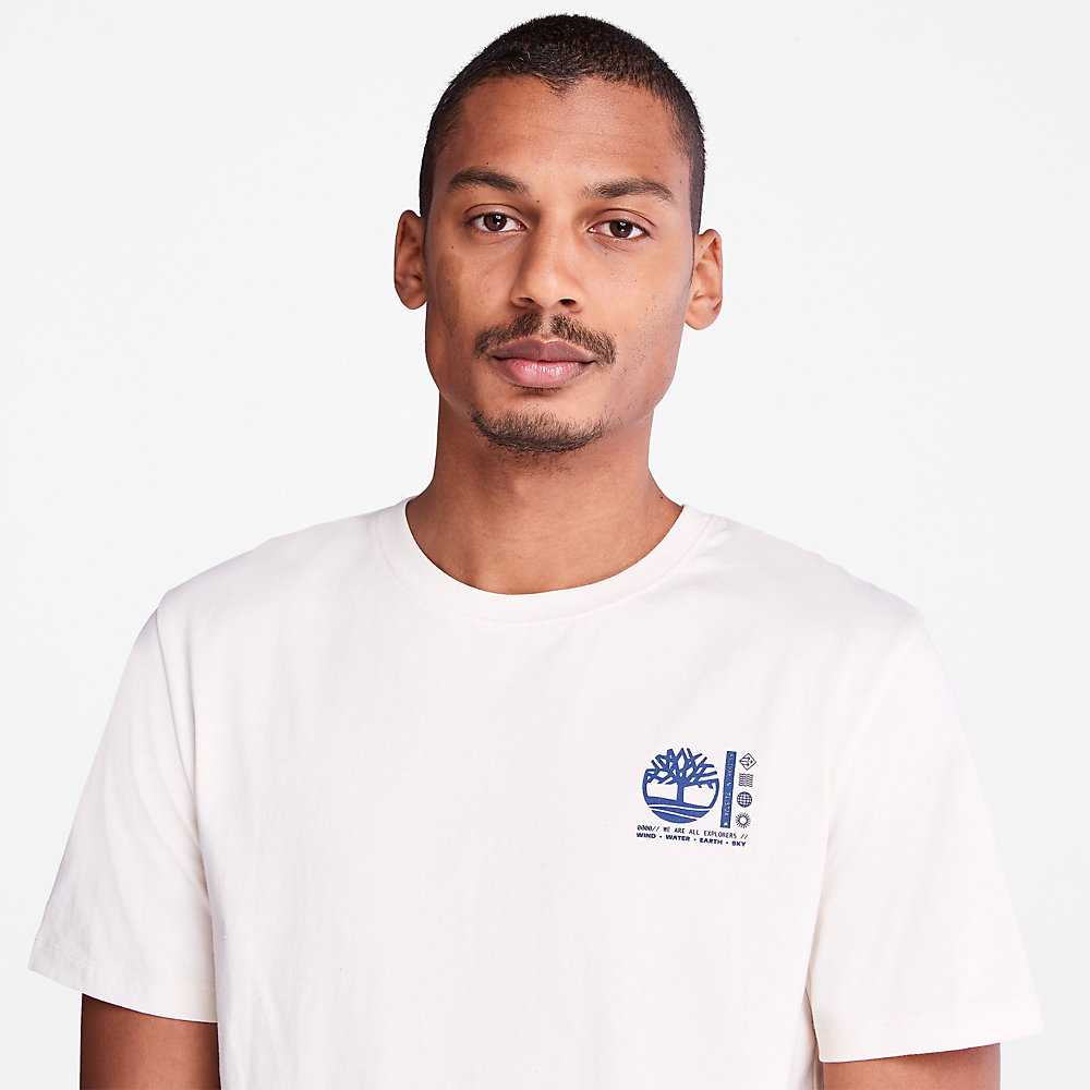 Men's Timberland Photographic T Shirts White | UAE-1436570