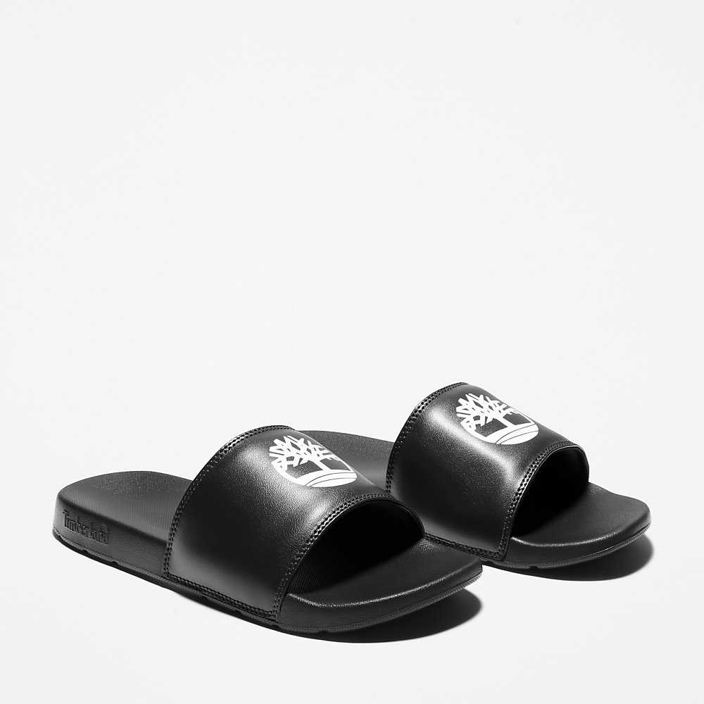 Men's Timberland Playa Slides Black | UAE-6815723