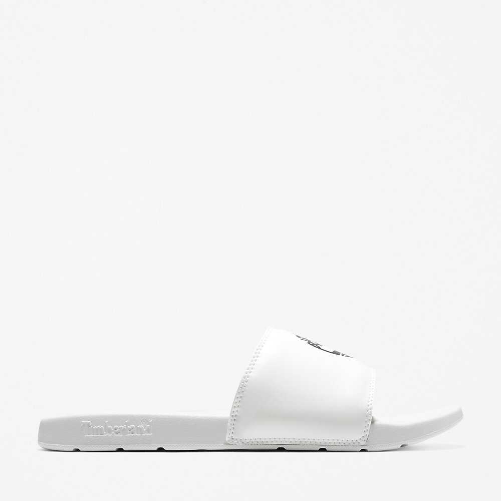 Men\'s Timberland Playa Slides White | UAE-7945680