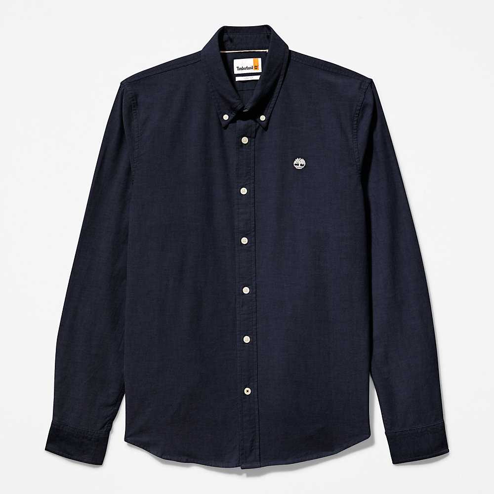 Men's Timberland Pleasant River Shirts Navy | UAE-2805613