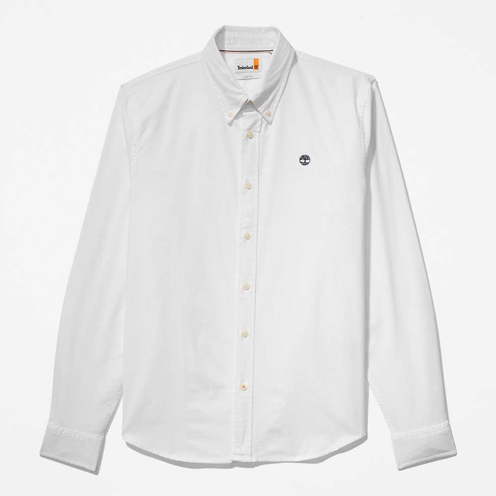 Men's Timberland Pleasant River Shirts White | UAE-2715840