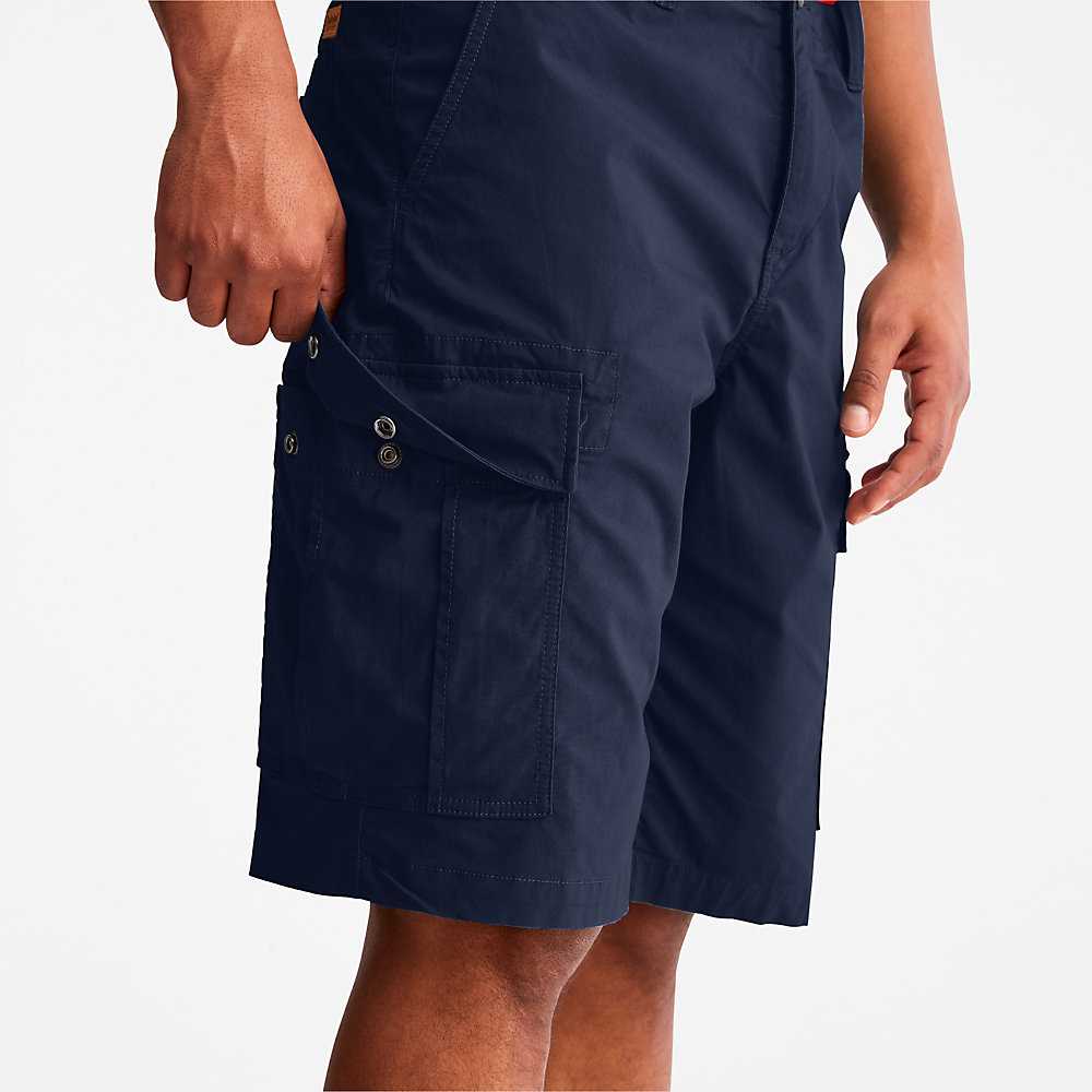 Men's Timberland Poplin Cargo Shorts Navy | UAE-5823971