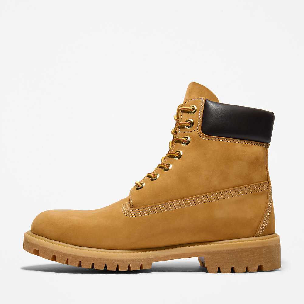 Men's Timberland Premium® 6 Inch Waterproof Boots Yellow | UAE-1364289