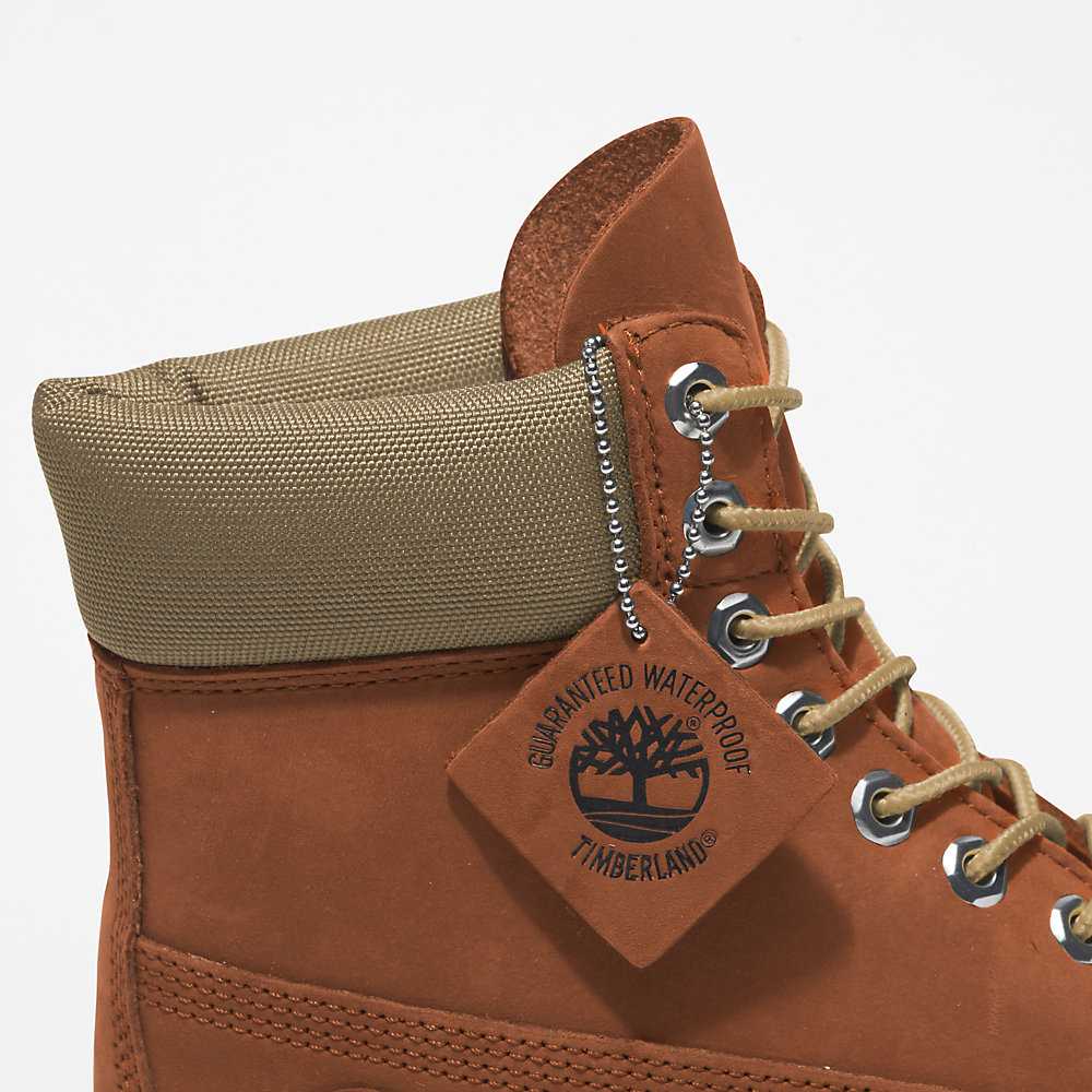 Men's Timberland Premium® 6 Inch Waterproof Boots Brown | UAE-1436087