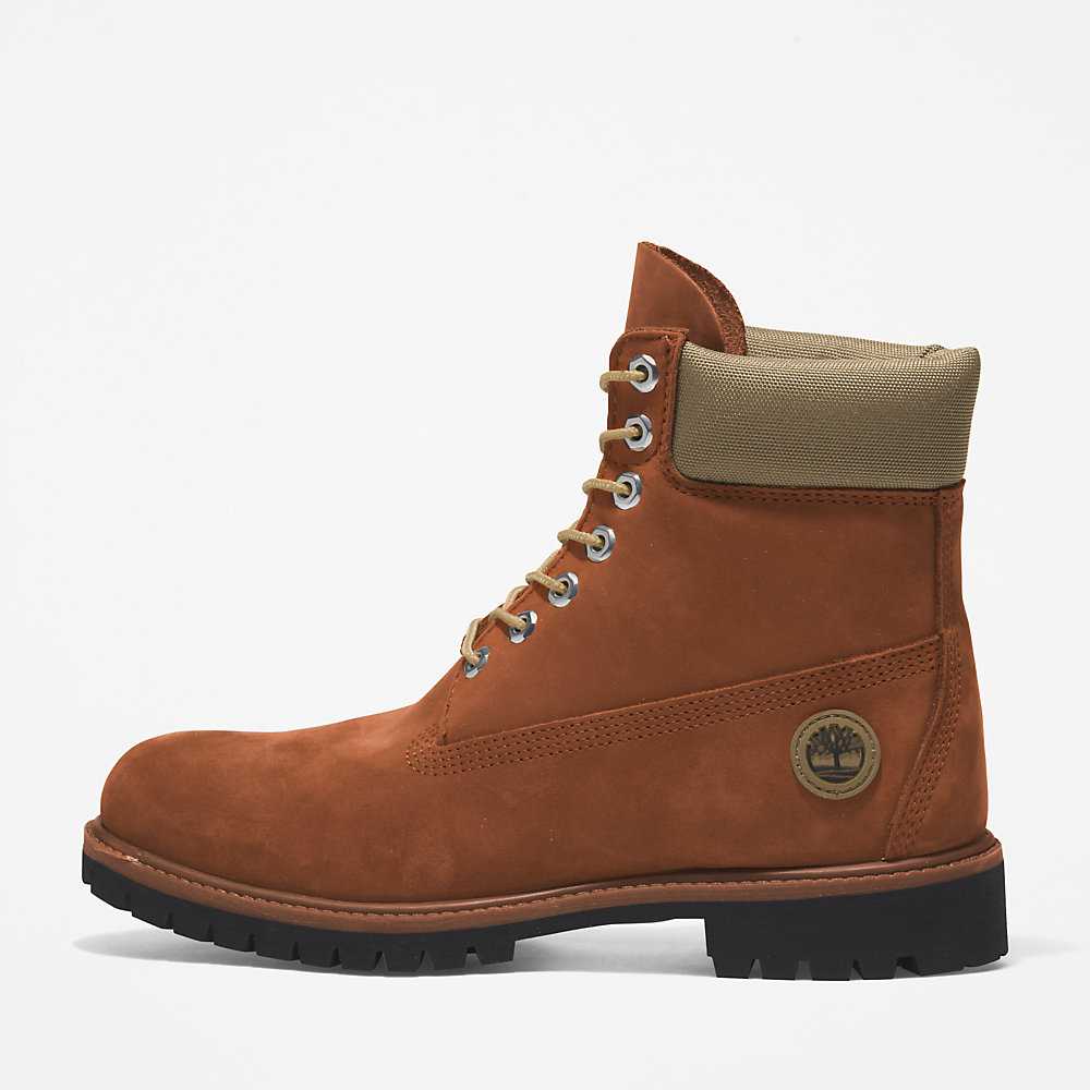 Men's Timberland Premium® 6 Inch Waterproof Boots Brown | UAE-1436087