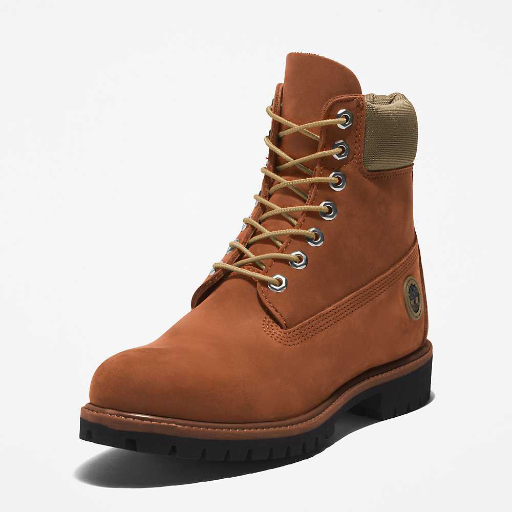 Men's Timberland Premium® 6 Inch Waterproof Boots Brown | UAE-1436087