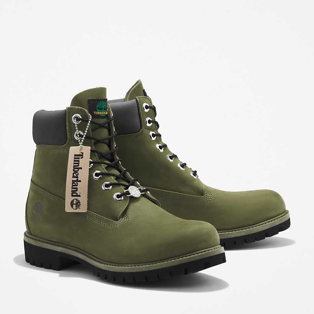 Men's Timberland Premium® 6 Inch Waterproof Boots Dark Green | UAE-2608745