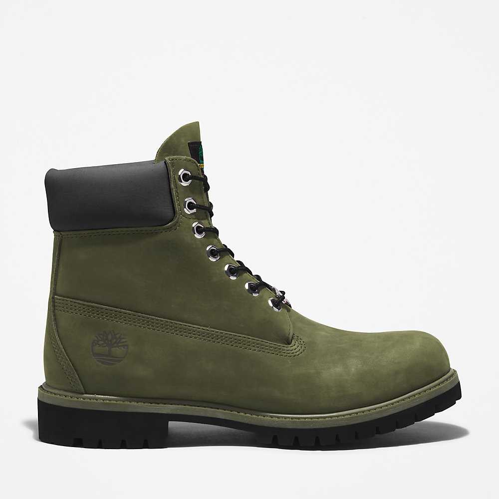 Men\'s Timberland Premium® 6 Inch Waterproof Boots Dark Green | UAE-2608745