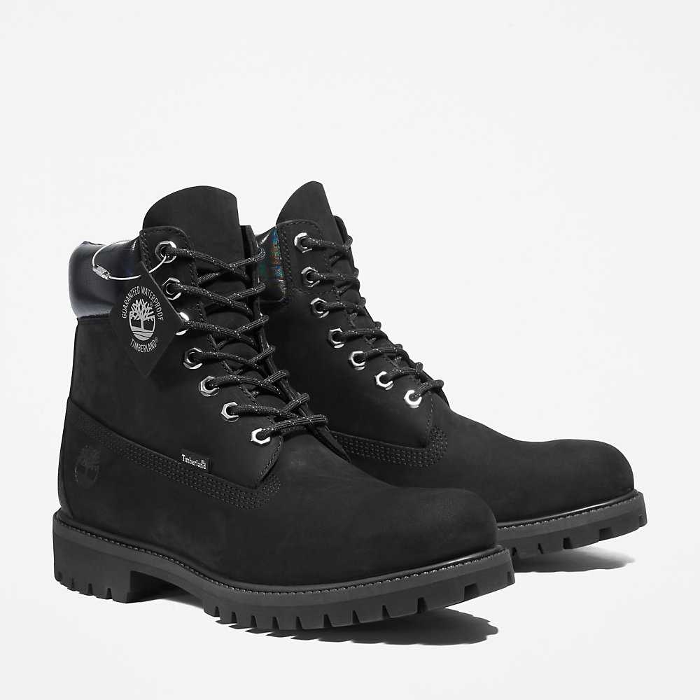 Men's Timberland Premium® 6 Inch Waterproof Boots Black | UAE-5013962