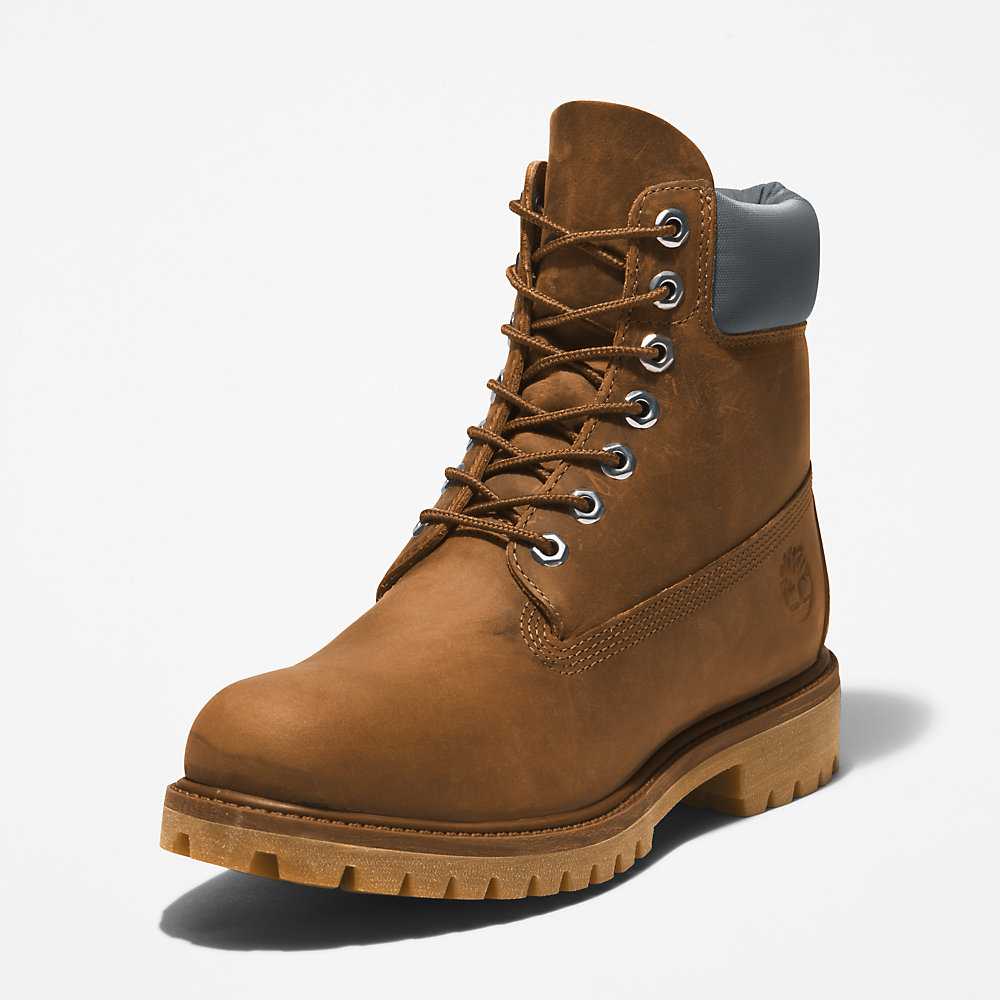 Men's Timberland Premium® 6 Inch Waterproof Boots Brown | UAE-9586374