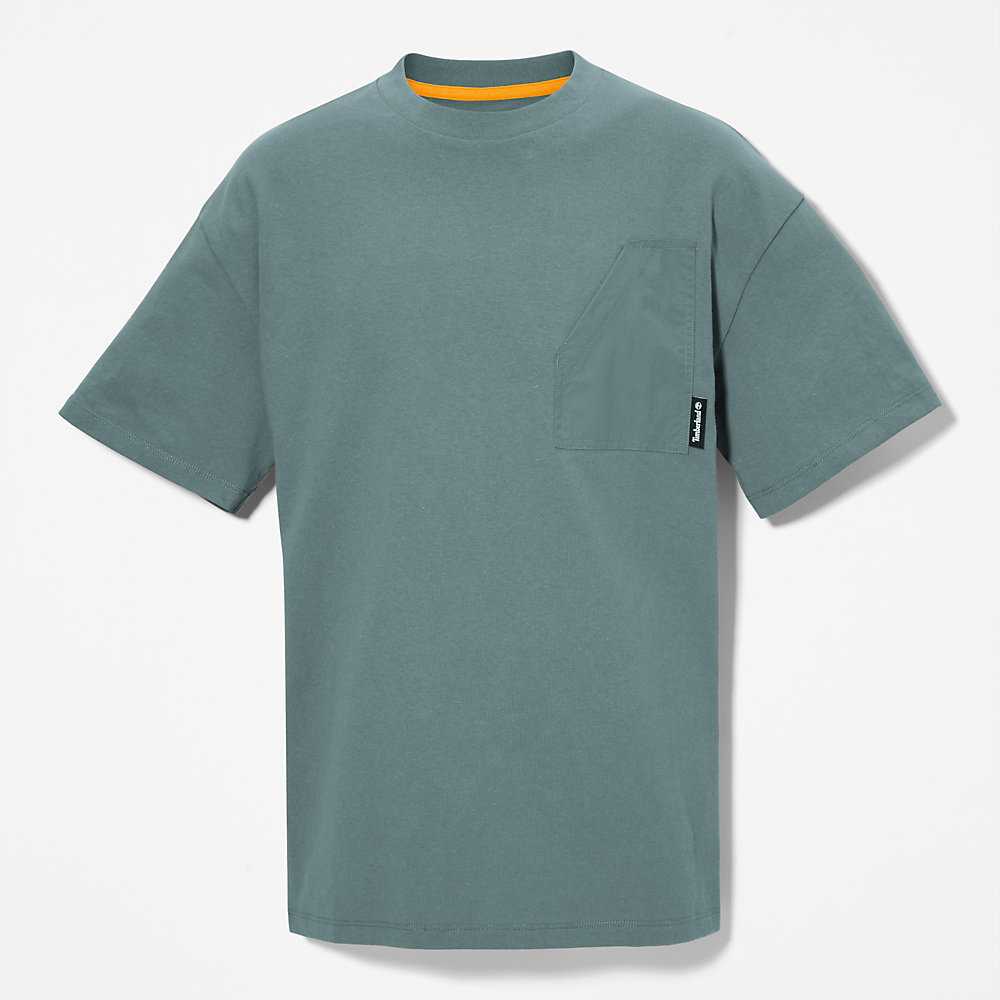 Men's Timberland Progressive Utility T Shirts Green | UAE-5286043