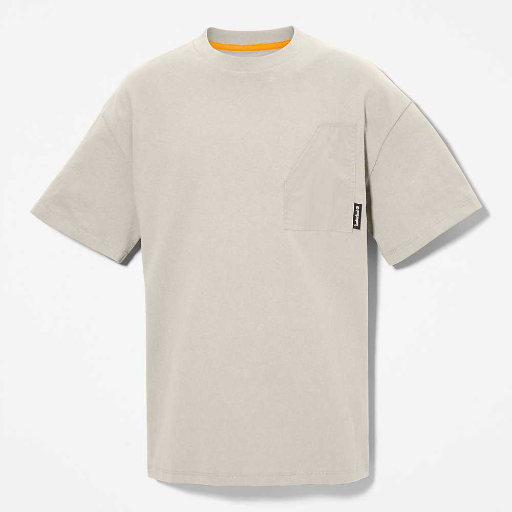 Men's Timberland Progressive Utility T Shirts Light Grey | UAE-6519340