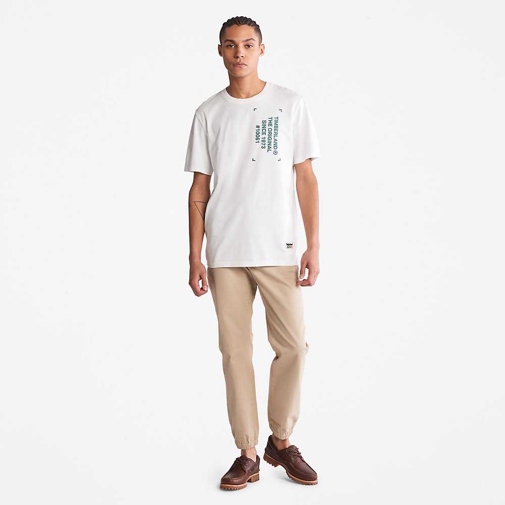 Men's Timberland Progressive Utility T Shirts White | UAE-7038294