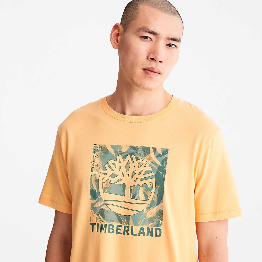 Men's Timberland Refibra™ T Shirts Orange | UAE-7283916