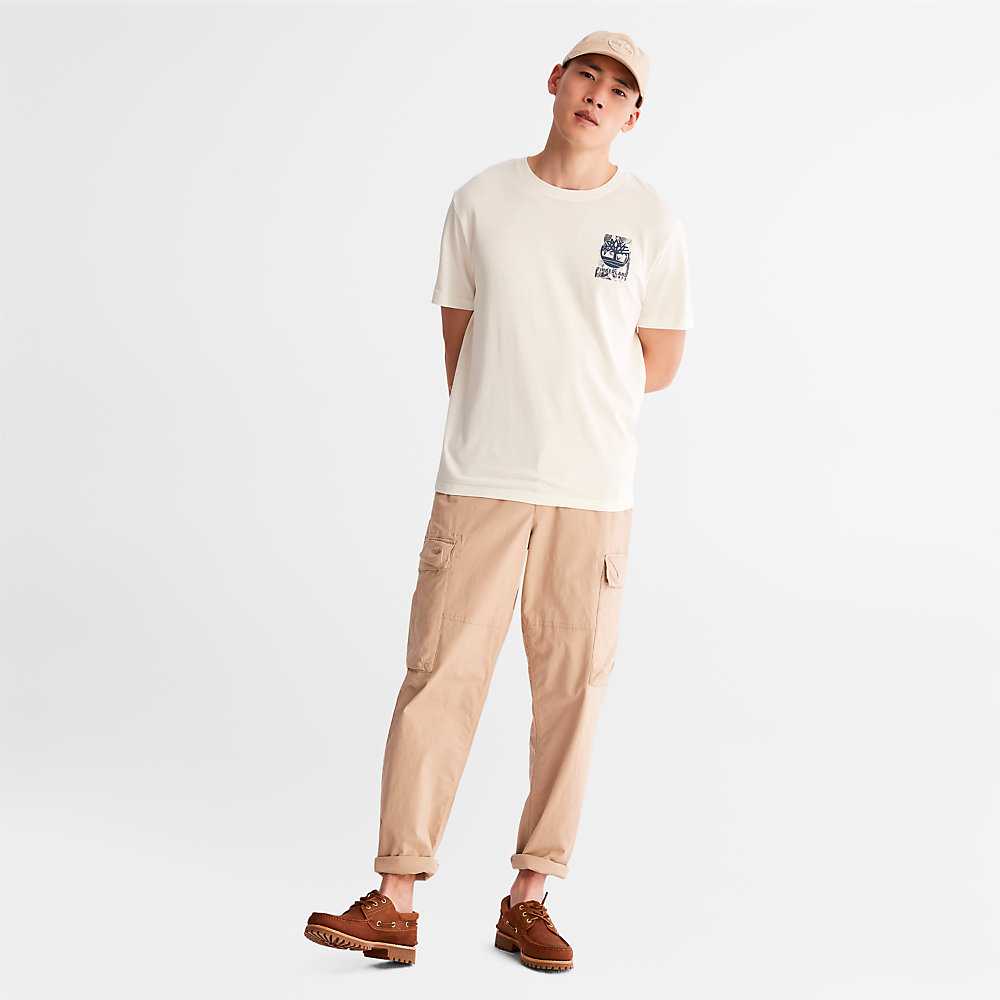 Men's Timberland Refibra™ T Shirts White | UAE-2845397