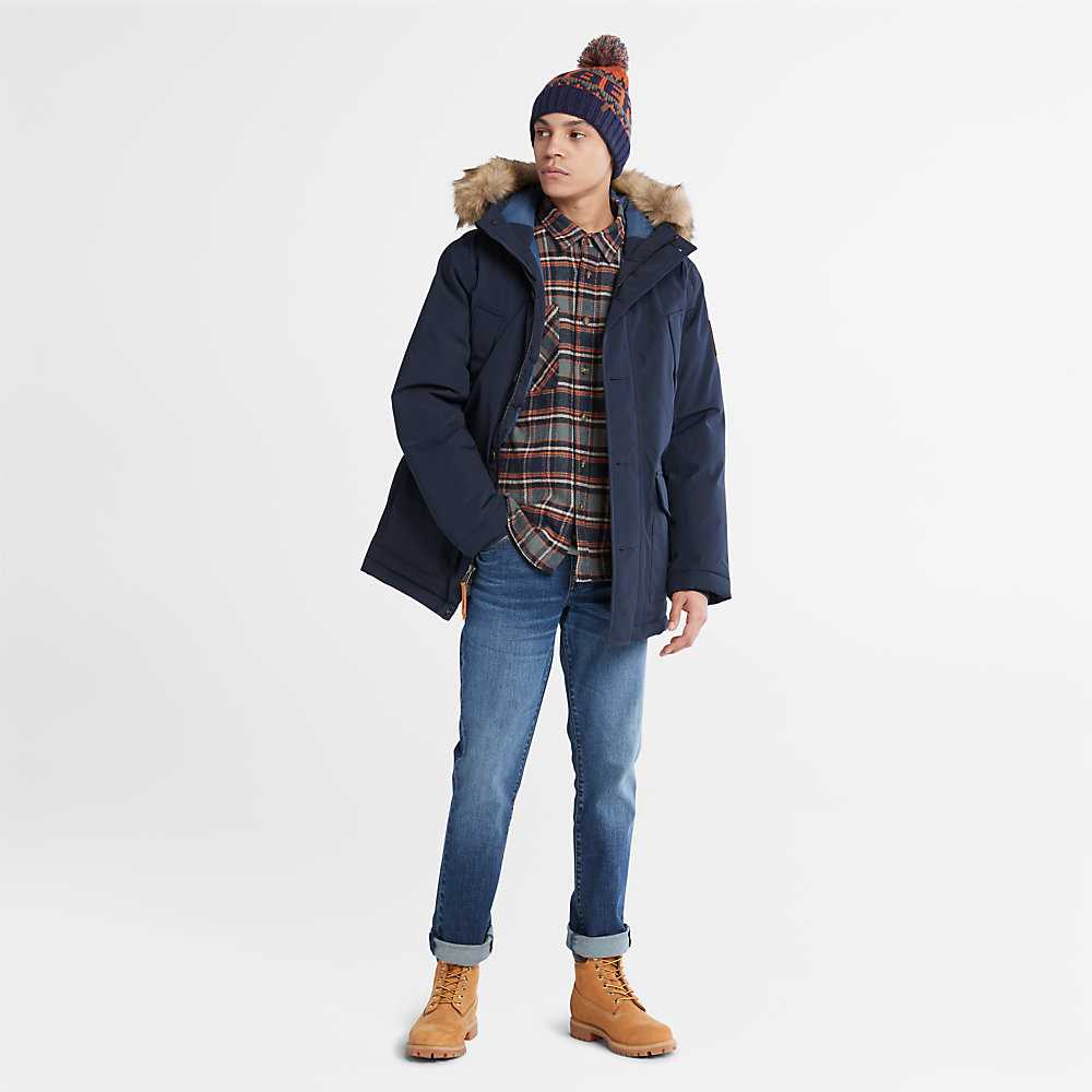 Men's Timberland Scar Ridge Parka Jackets Navy | UAE-3894126