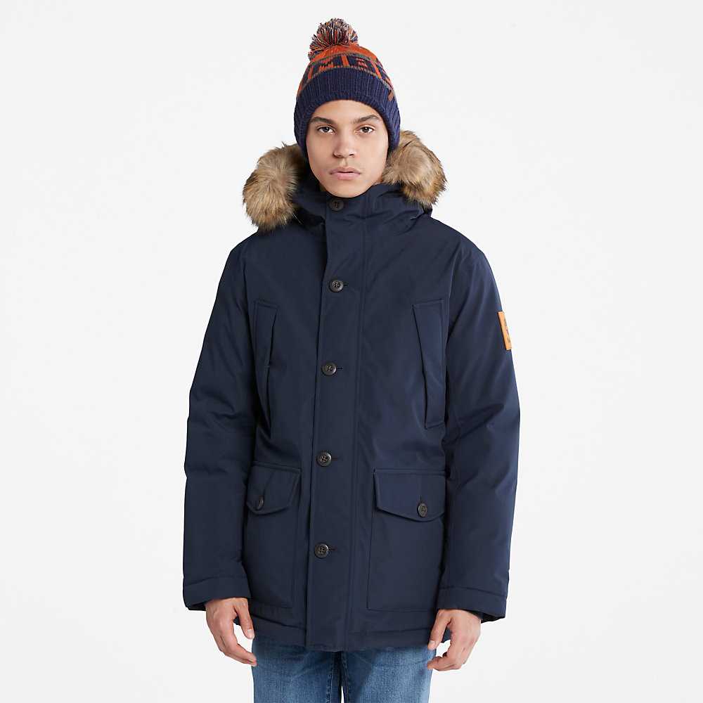 Men\'s Timberland Scar Ridge Parka Jackets Navy | UAE-3894126