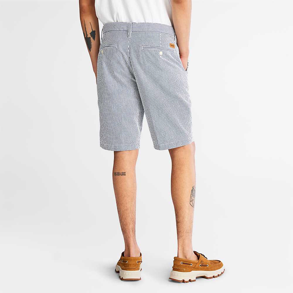 Men's Timberland Seersucker Shorts Blue | UAE-9543681