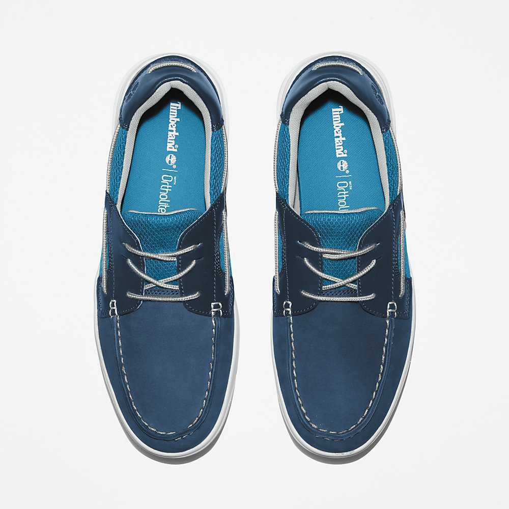 Men's Timberland Seneca Bay Boat Shoes Dark Blue | UAE-8274053