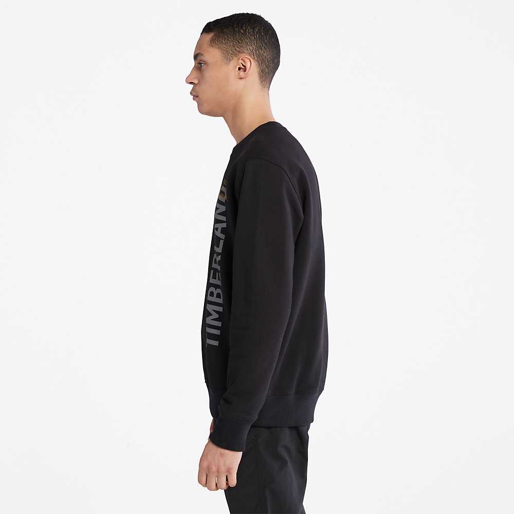 Men's Timberland Side-logo Sweatshirt Black | UAE-7821605