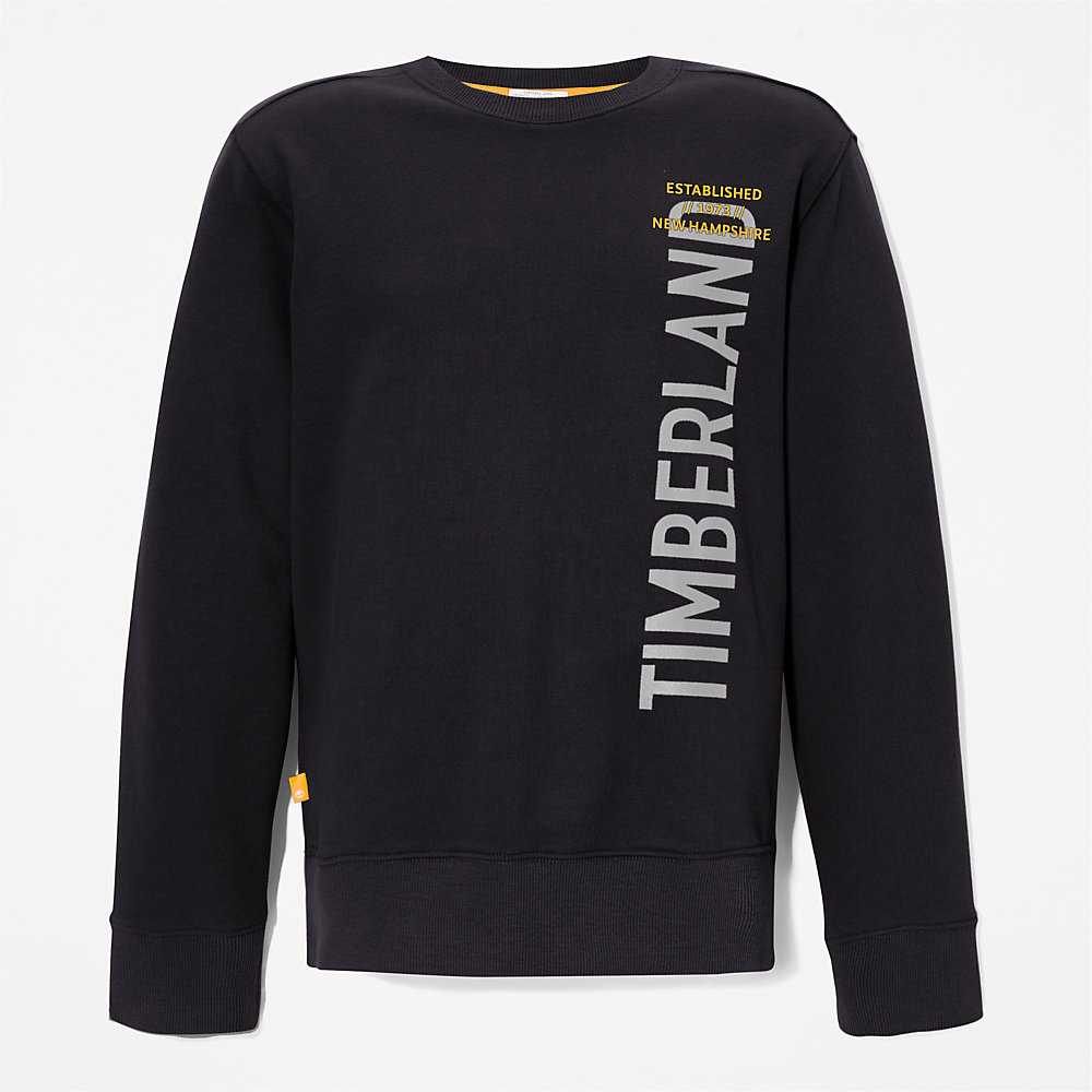 Men's Timberland Side-logo Sweatshirt Black | UAE-7821605