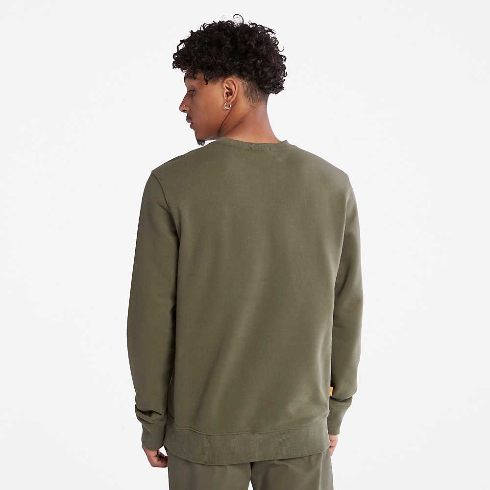 Men's Timberland Side-logo Sweatshirt Green | UAE-8614305