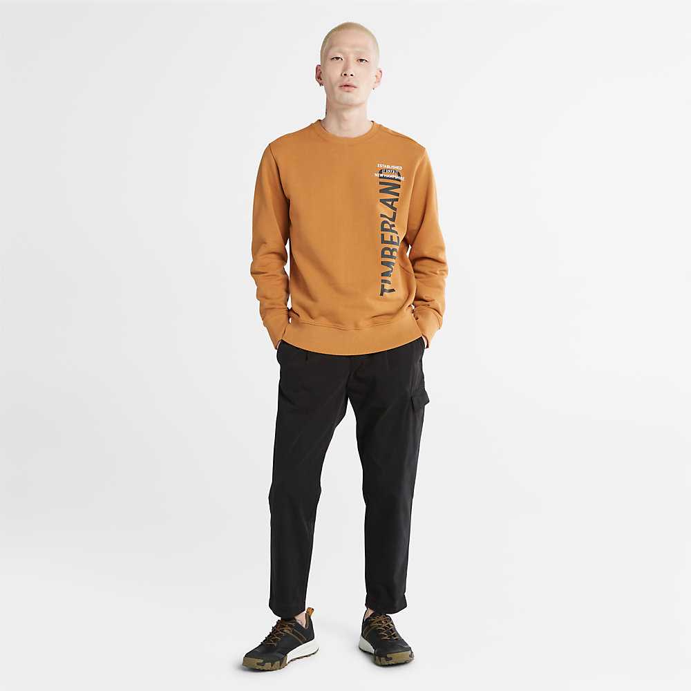 Men's Timberland Side-logo Sweatshirt Light Brown | UAE-5612738