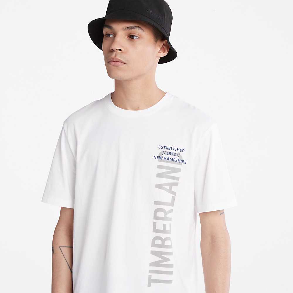 Men's Timberland Side-logo T Shirts White | UAE-3154928