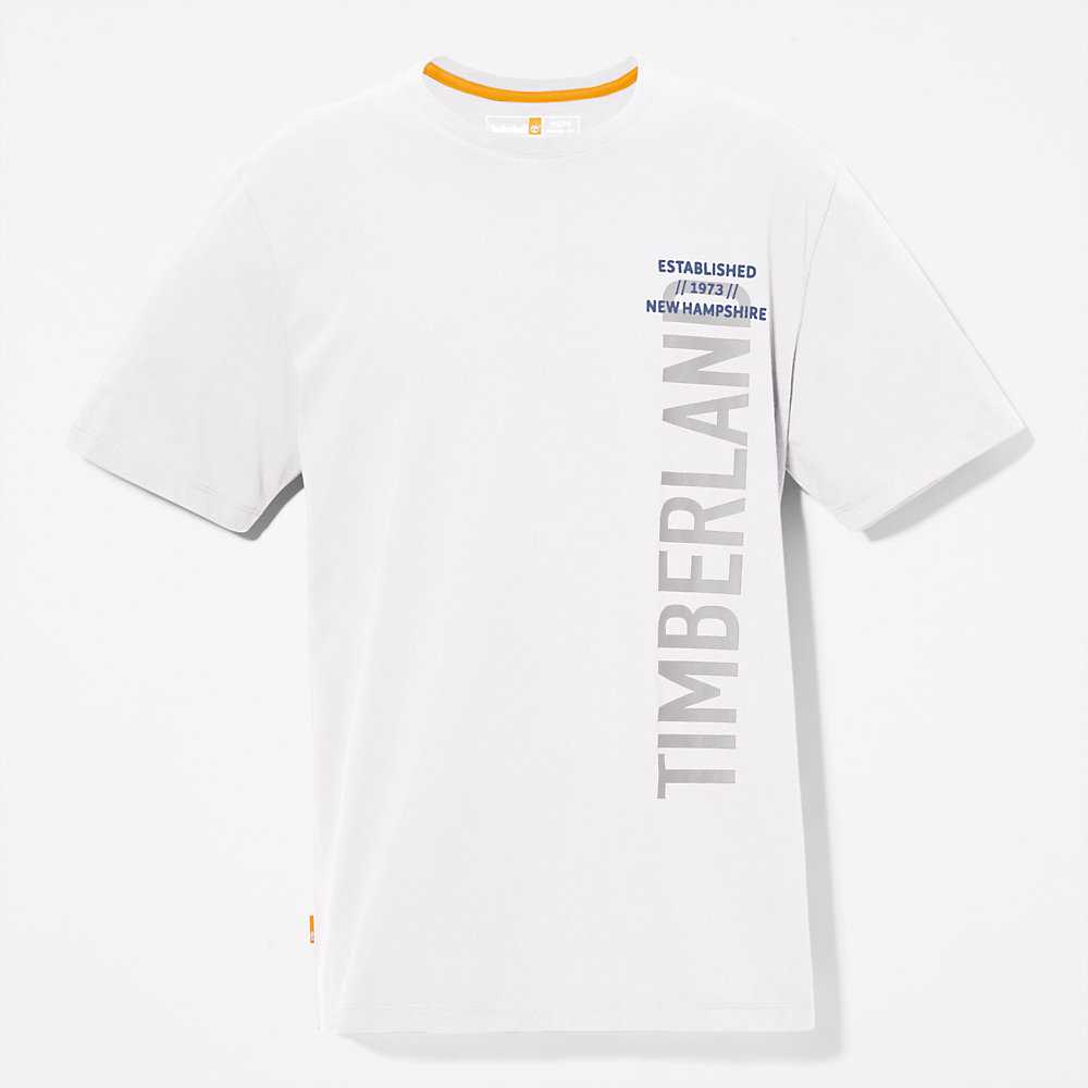 Men's Timberland Side-logo T Shirts White | UAE-3154928