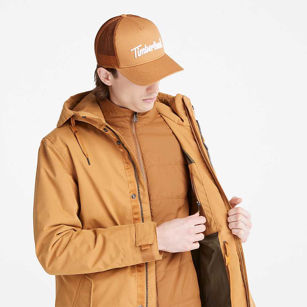 Men's Timberland Snowdon Peak Parka Jackets Light Brown | UAE-0128534