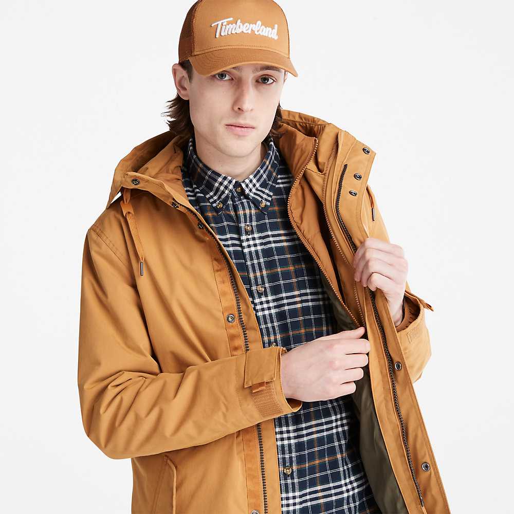 Men's Timberland Snowdon Peak Parka Jackets Light Brown | UAE-0128534