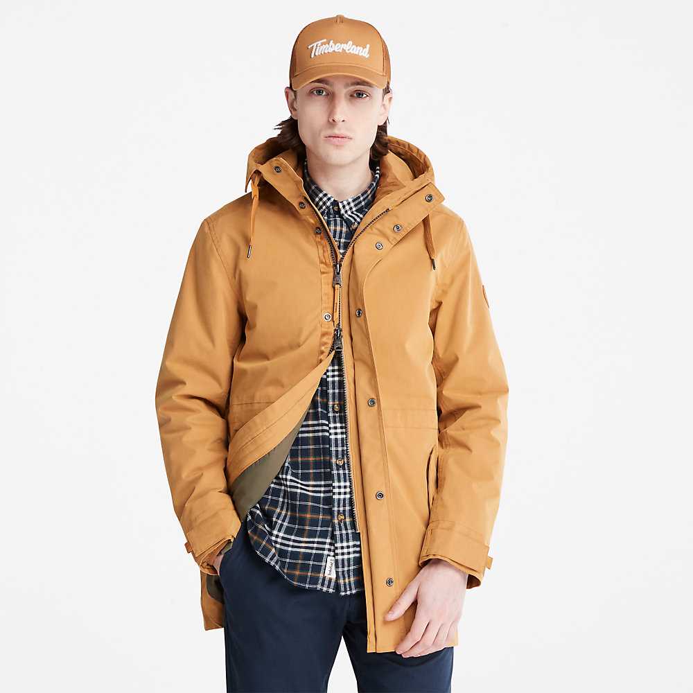 Men's Timberland Snowdon Peak Parka Jackets Light Brown | UAE-0128534