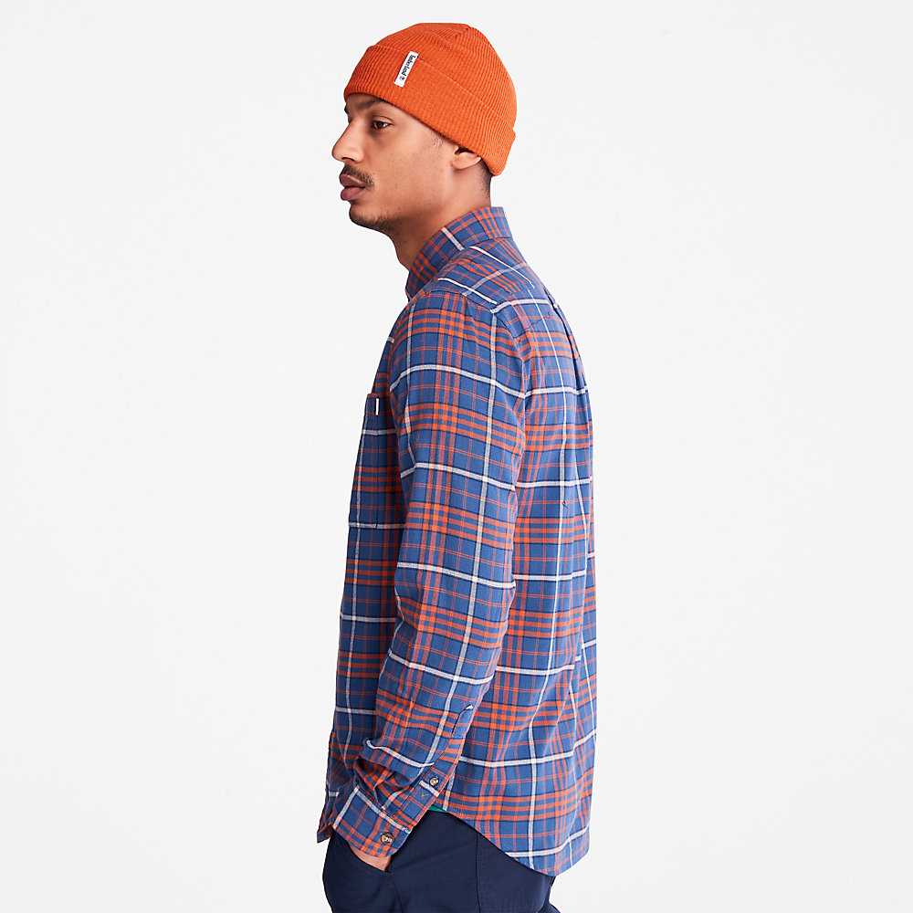 Men's Timberland SolucellAir Shirts Blue | UAE-6921037