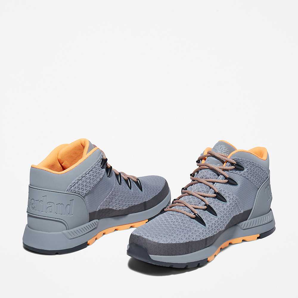 Men's Timberland Sprint Trekker Mid Hiking Boots Grey | UAE-3721860